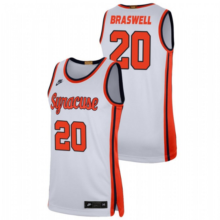 Syracuse Orange Robert Braswell College Basketball Swingman Player Jersey White For Men