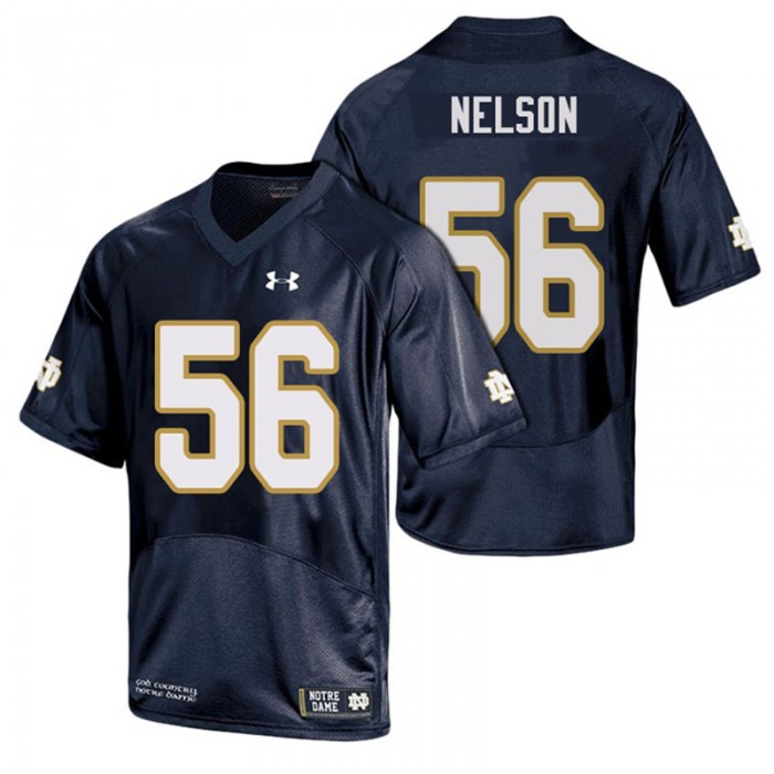 Men Notre Dame Fighting Irish #56 Quenton Nelson Navy Blue Six Of The Best Duo Tandems Jersey
