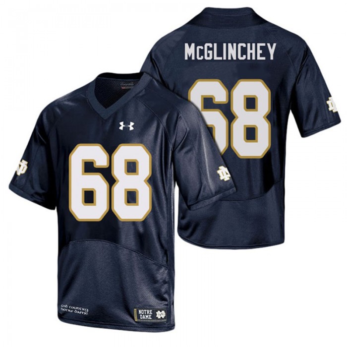 Men Notre Dame Fighting Irish #68 Mike McGlinchey Navy Blue Six Of The Best Duo Tandems Jersey