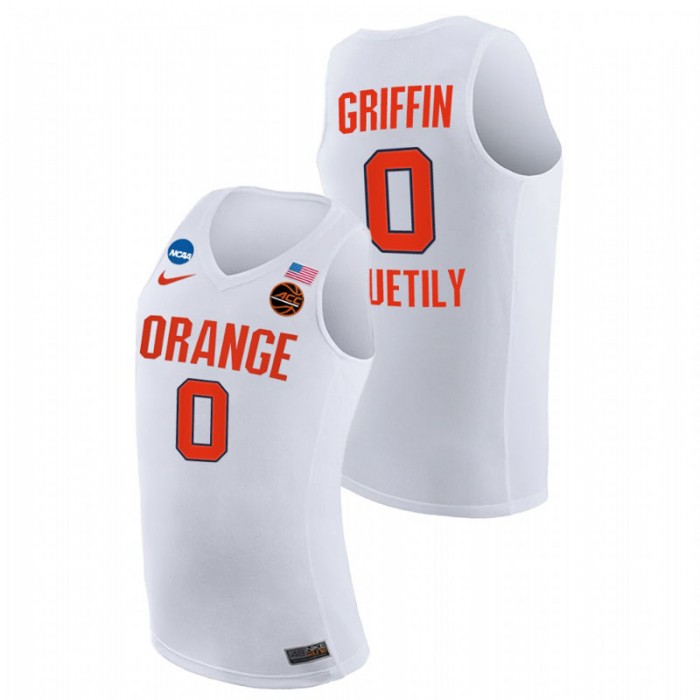 Syracuse Orange Alan Griffin 2021 March Madness Sweet 16 Replica Jersey White Men