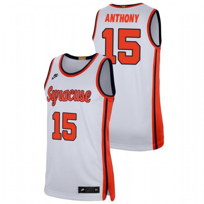 Syracuse Orange Carmelo Anthony Jersey NCAA Basketball White Retro Limited Men