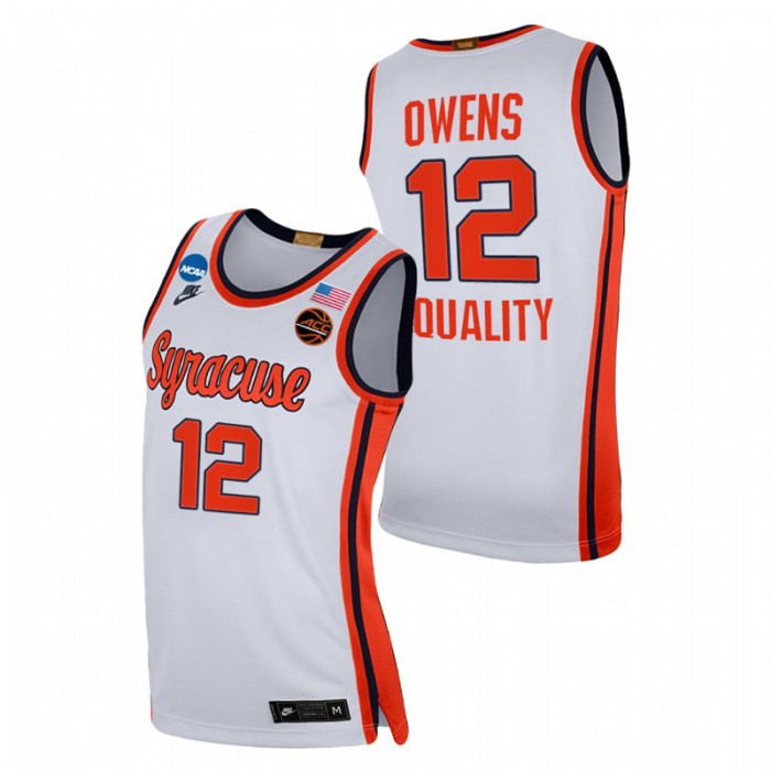 Syracuse Orange Chaz Owens 2021 March Madness Sweet 16 Equality Jersey White Men