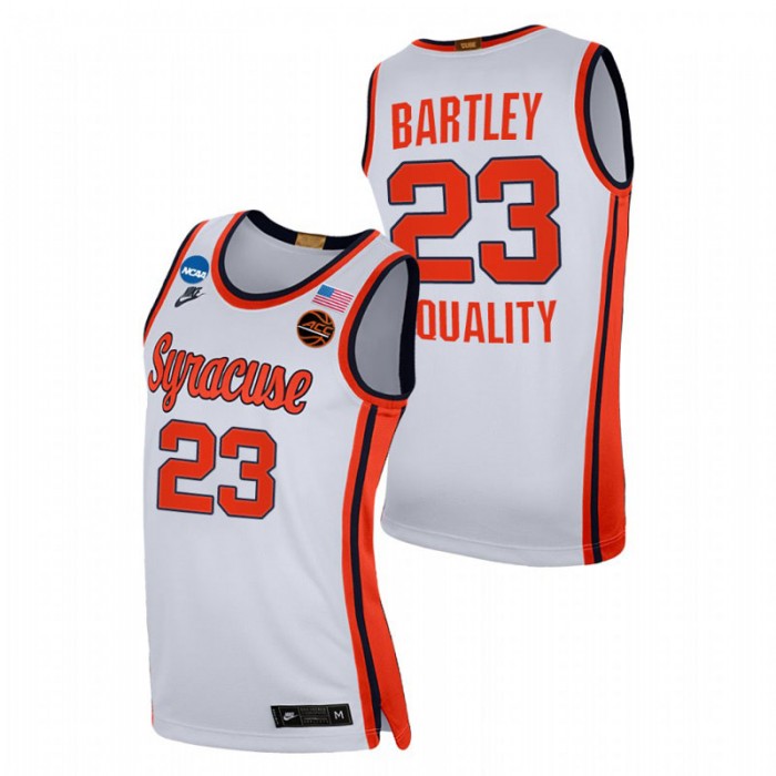 Syracuse Orange Jaylen Bartley 2021 March Madness Sweet 16 Equality Jersey White Men