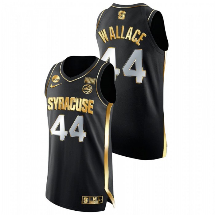 Syracuse Orange John Wallace 2021 March Madness Sweet 16 Golden Authentic Jersey Black Men