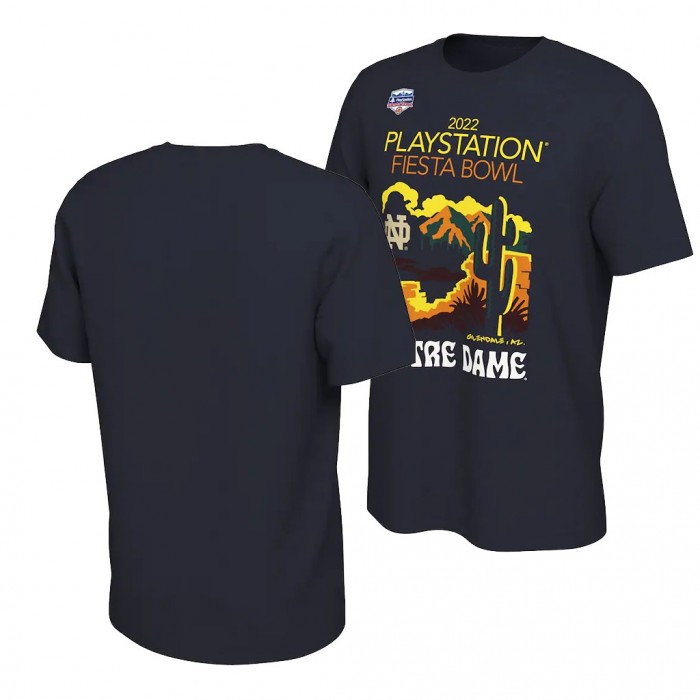 Notre Dame Fighting Irish Navy 2022 Fiesta Bowl Illustrated T-Shirt Men