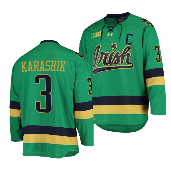 Adam Karashik Notre Dame Fighting Irish Green College Hockey Jersey 2022