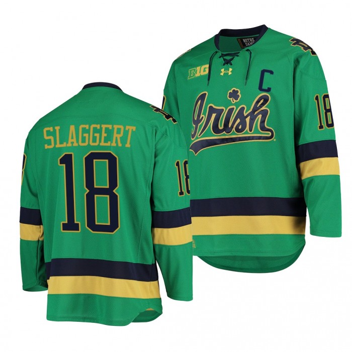 Graham Slaggert Notre Dame Fighting Irish Green College Hockey Jersey 2022