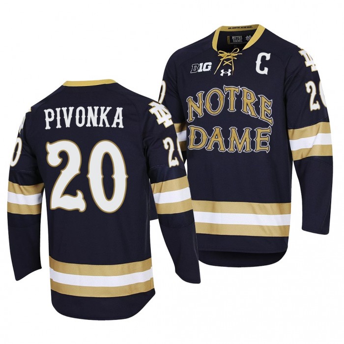 Notre Dame Fighting Irish Jake Pivonka 2022 NCAA Regional Finals Navy #20 Hockey Jersey