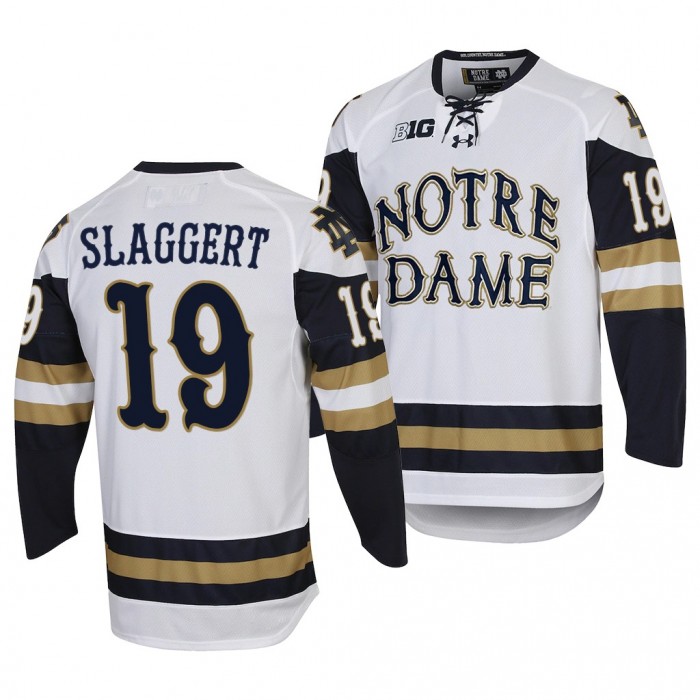 Notre Dame Fighting Irish Landon Slaggert College Hockey White #19 Home Jersey 2022