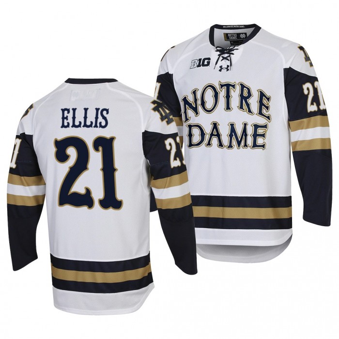 Notre Dame Fighting Irish Max Ellis College Hockey White #21 Home Jersey 2022