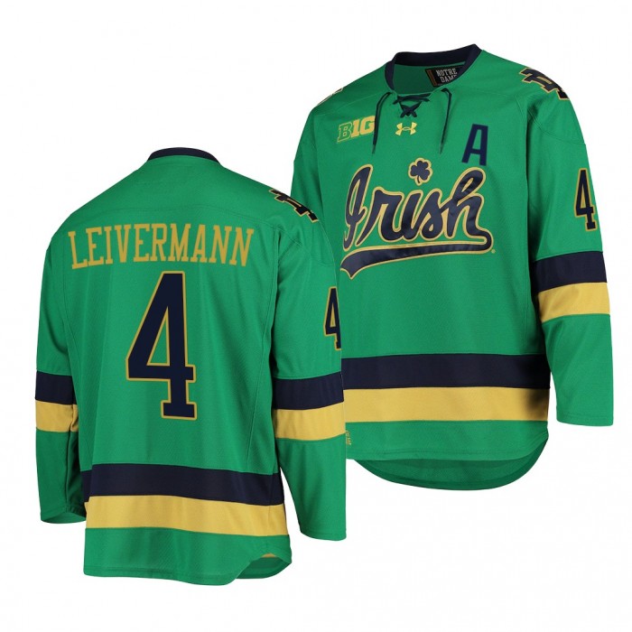 Nick Leivermann Notre Dame Fighting Irish Green College Hockey Jersey 2022