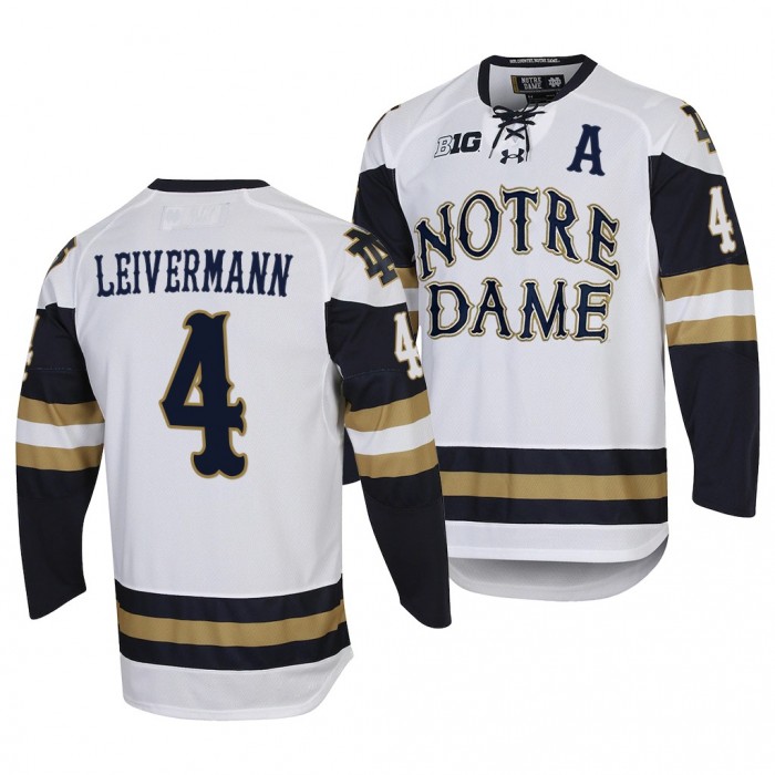 Notre Dame Fighting Irish Nick Leivermann College Hockey White #4 Home Jersey 2022