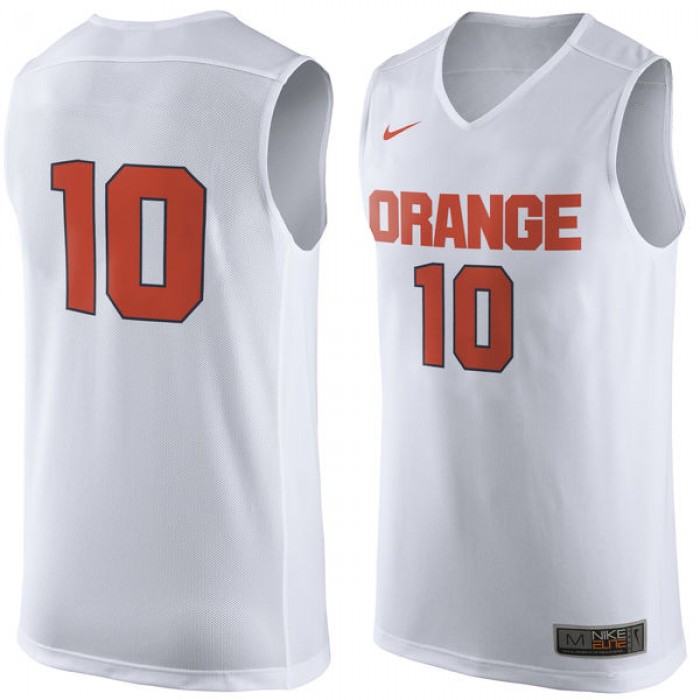 Syracuse Orange #10 White Basketball For Men Jersey
