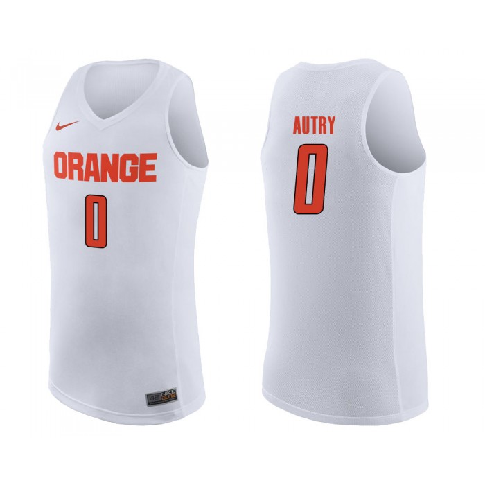 Adrian Autry White College Basketball Syracuse Orange Jersey