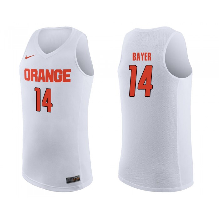 Braedon Bayer White College Basketball Syracuse Orange Jersey