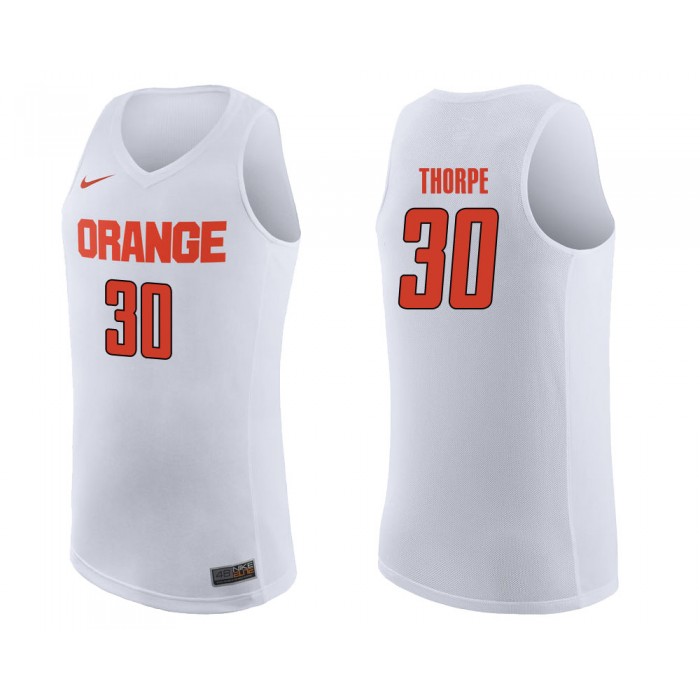 Geno Thorpe White College Basketball Syracuse Orange Jersey
