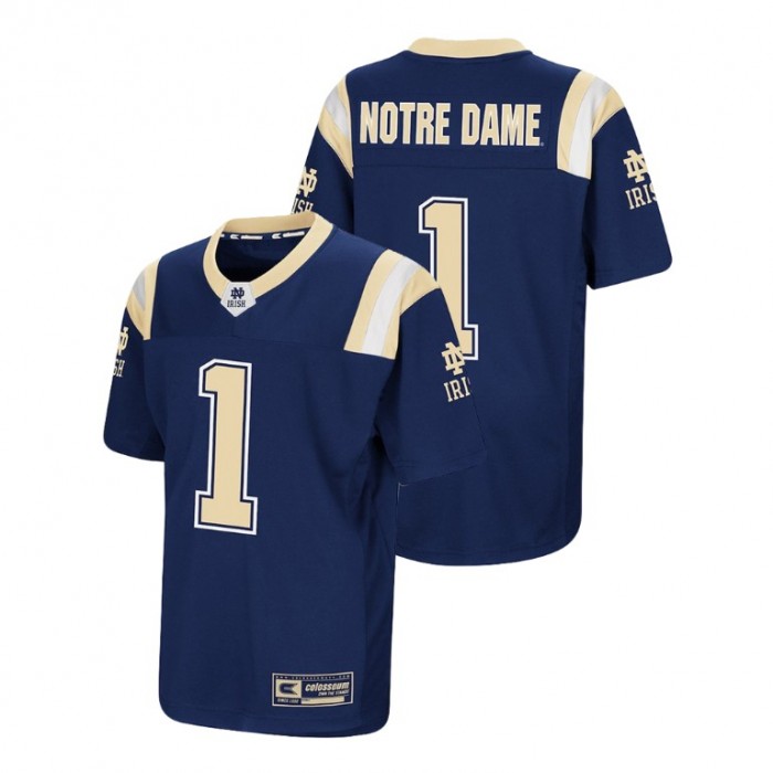 Youth Notre Dame Fighting Irish Navy Foos-Ball Football Colosseum Jersey