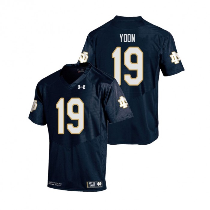 Justin Yoon Youth Notre Dame Fighting Irish Navy College Football Replica Jersey