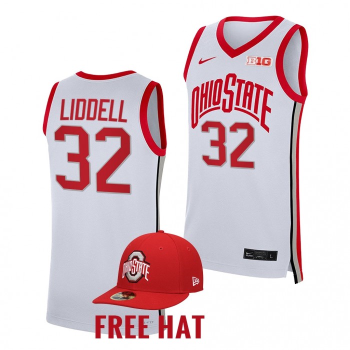 E.J. Liddell Jersey Ohio State Buckeyes 2021-22 College Basketball Free Hat Jersey-Liddell