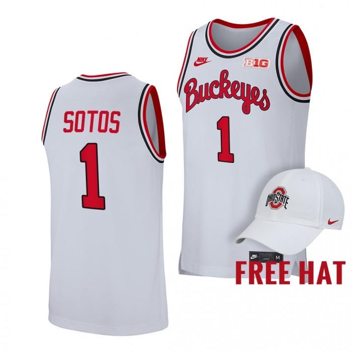 Ohio State Buckeyes Jimmy Sotos Sotos College Basketball Jersey Free Hat