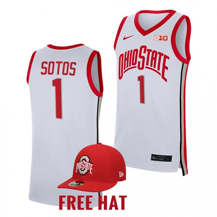 Jimmy Sotos Jersey Ohio State Buckeyes 2021-22 College Basketball Free Hat Jersey-Sotos