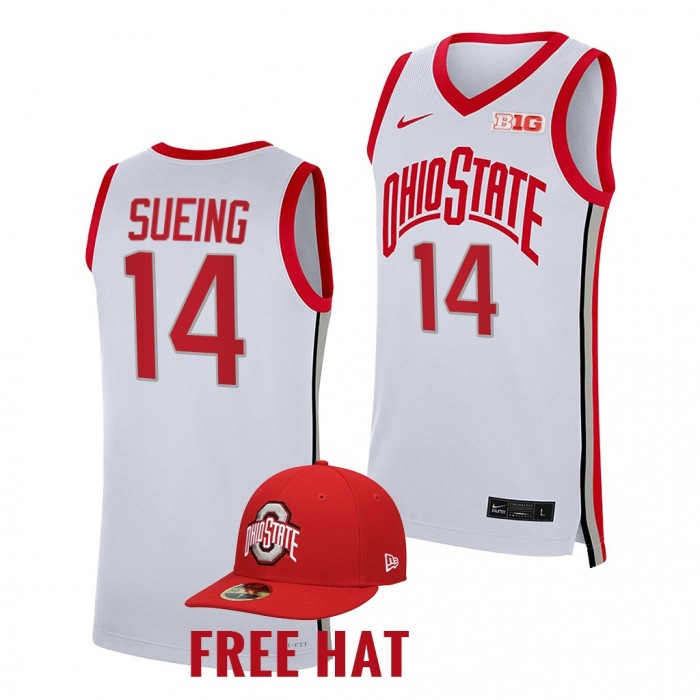 Justice Sueing Jersey Ohio State Buckeyes 2021-22 College Basketball Free Hat Jersey-Sueing