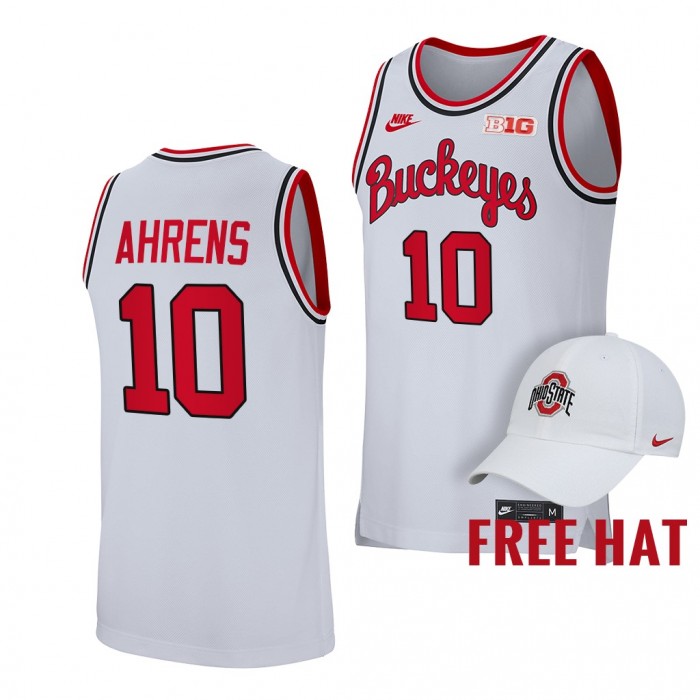 Ohio State Buckeyes Justin Ahrens Ahrens College Basketball Jersey Free Hat