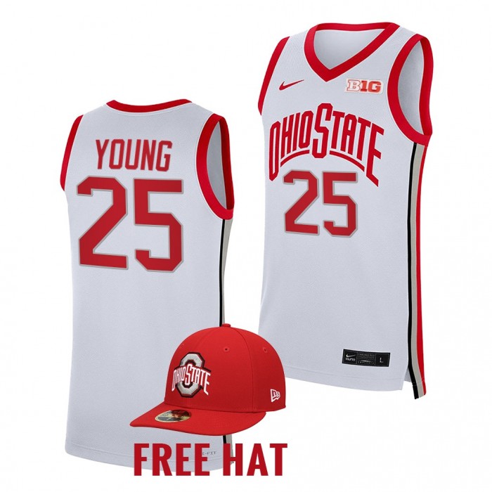 Kyle Young Jersey Ohio State Buckeyes 2021-22 College Basketball Free Hat Jersey-Young