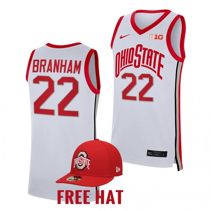 Malaki Branham Jersey Ohio State Buckeyes 2021-22 College Basketball Free Hat Jersey-Branham
