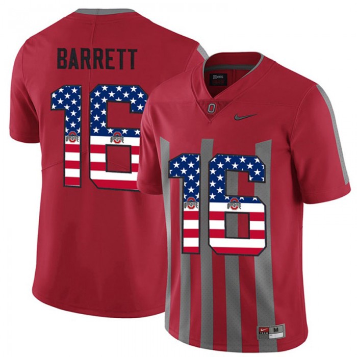 2017 US Flag Fashion Male Ohio State Buckeyes J.T Barrett Scarlet College Football Alternate Limited Jersey