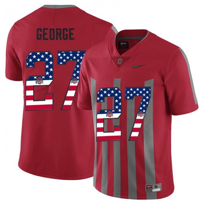 2017 US Flag Fashion Male Ohio State Buckeyes Eddie George Scarlet College Football Alternate Limited Jersey
