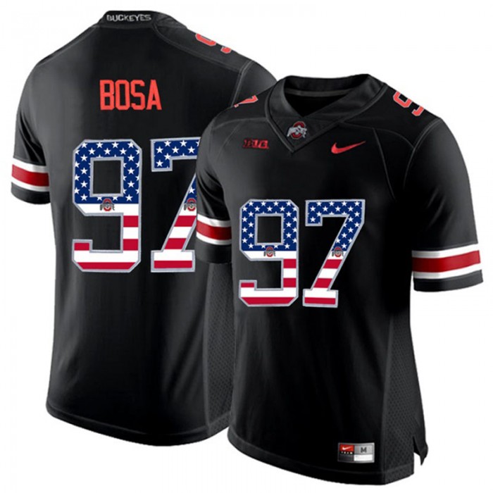 2017 US Flag Fashion Male Ohio State Buckeyes Nick Bosa Blackout College Football Limited Jersey