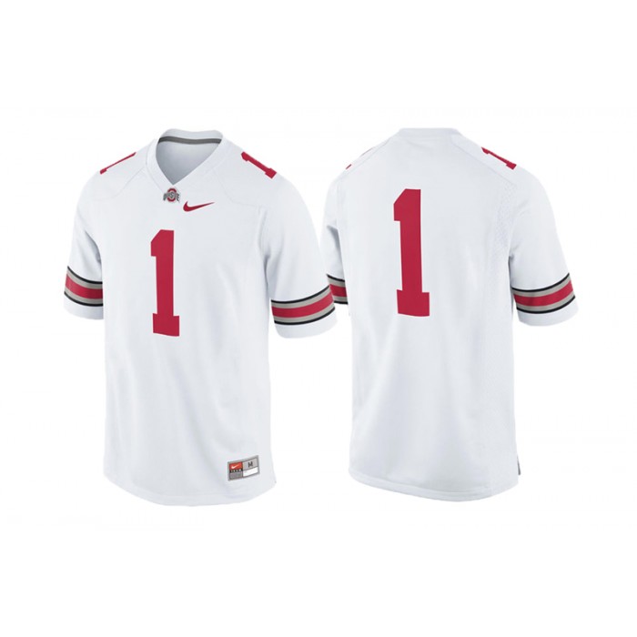#1 Male Ohio State Buckeyes White College Football Game Performance Jersey