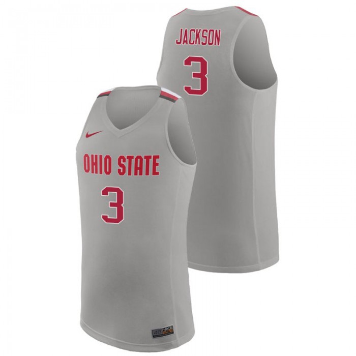 Ohio State Buckeyes College Basketball Pure Gray C.J. Jackson Replica Jersey
