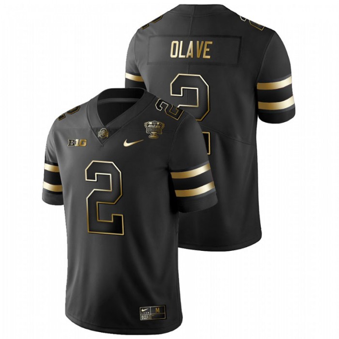 Chris Olave Ohio State Buckeyes 2021 Sugar Bowl Black Champions Golden Edition Jersey