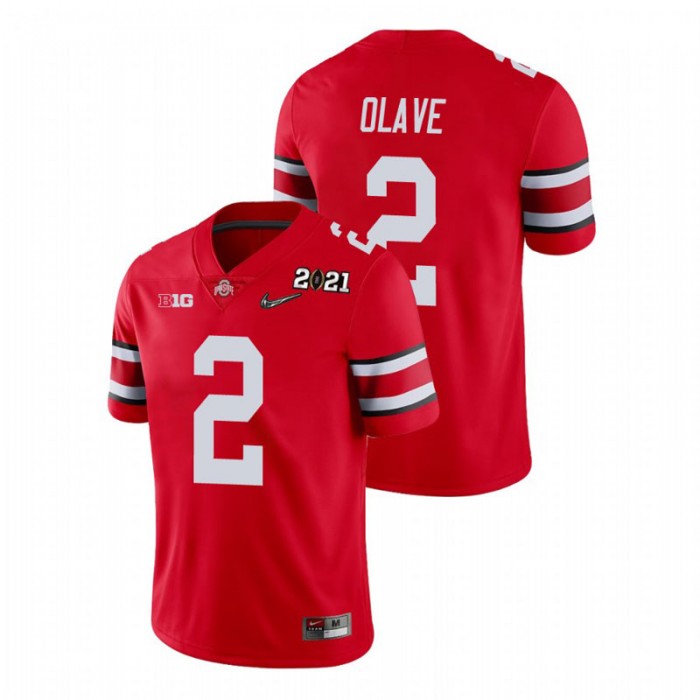 Ohio State Buckeyes Chris Olave 2021 National Championship Jersey For Men Scarlet
