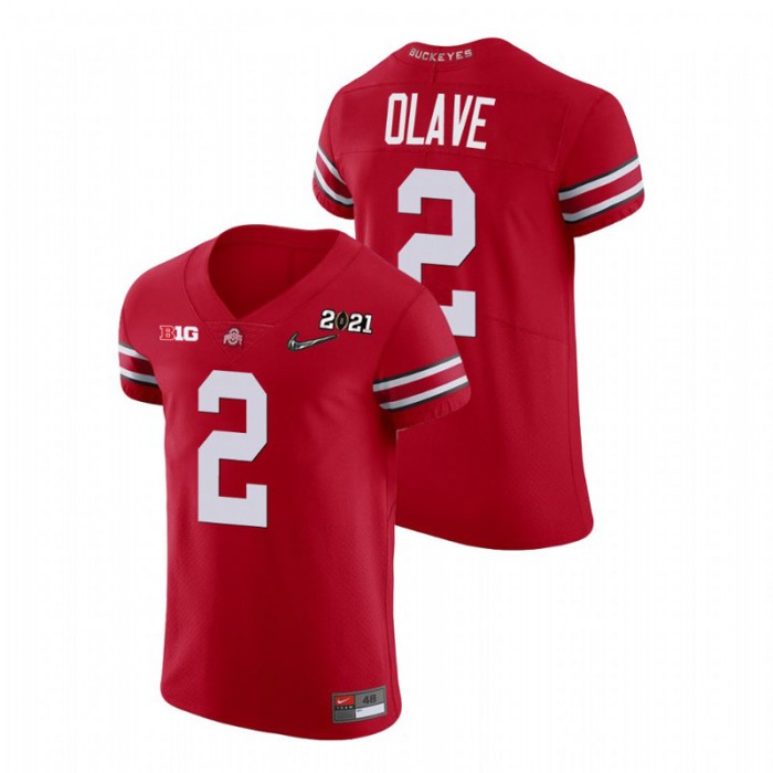 Ohio State Buckeyes Chris Olave 2021 National Championship Playoff Jersey For Men Scarlet