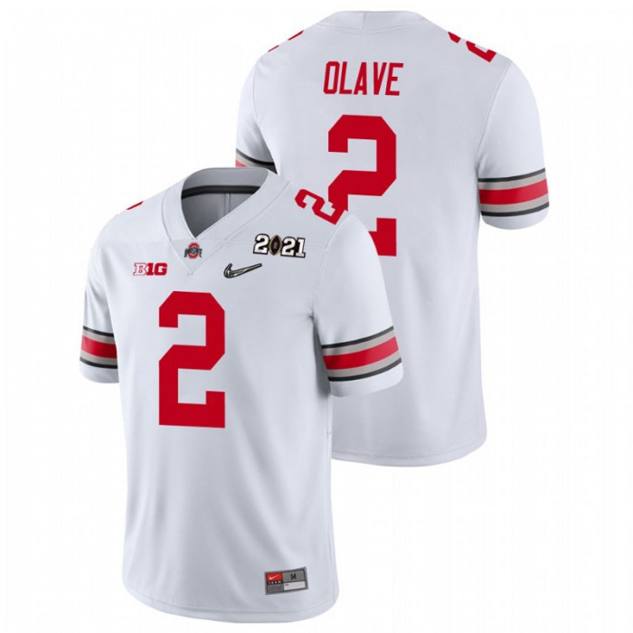 Ohio State Buckeyes Chris Olave 2021 National Championship Jersey For Men White