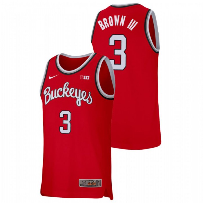 Ohio State Buckeyes Replica Eugene Brown III College Basketball Jersey Scarlet For Men