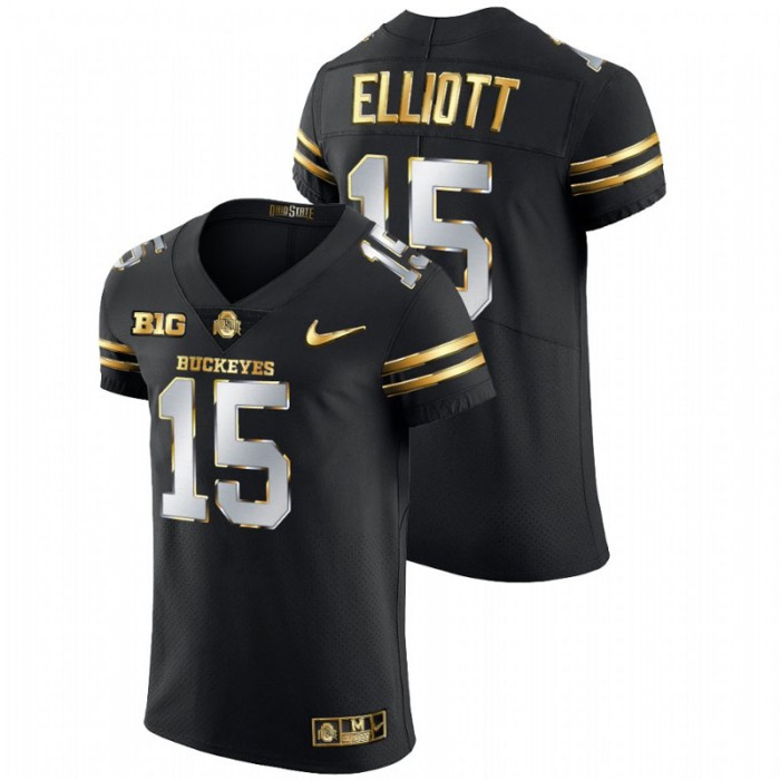 Ezekiel Elliott Ohio State Buckeyes Golden Edition Black Authentic Jersey