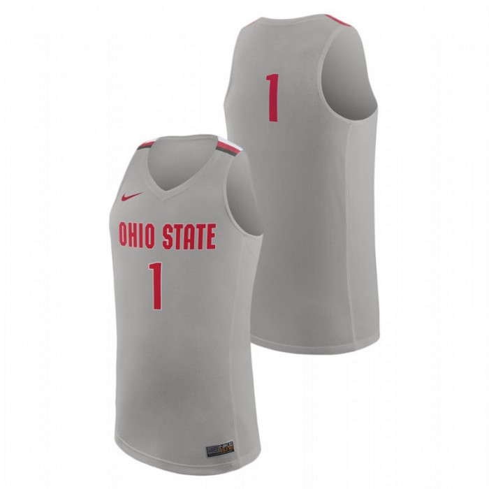 Men's Ohio State Buckeyes Gray Nike Replica Jersey