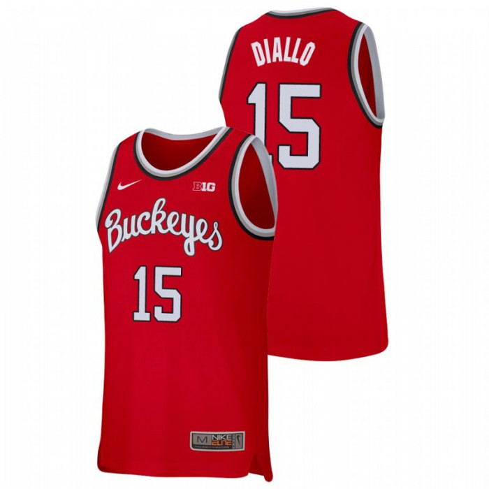 Ohio State Buckeyes Replica Ibrahima Diallo College Basketball Jersey Scarlet For Men