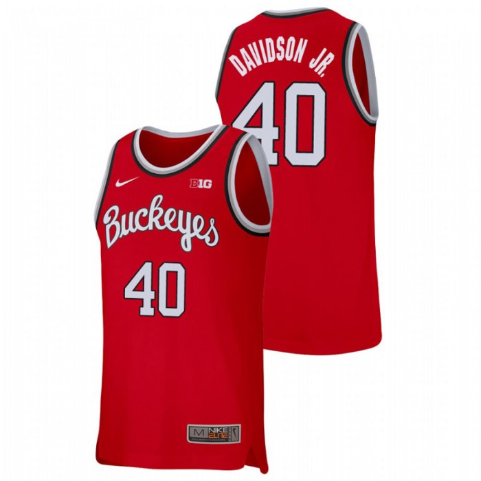 Ohio State Buckeyes Replica Jansen Davidson Jr. College Basketball Jersey Scarlet For Men