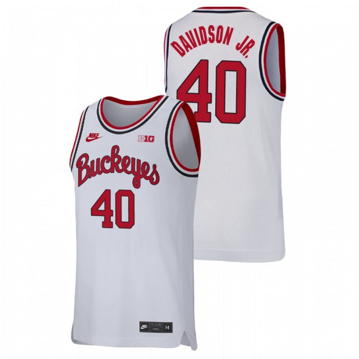 Ohio State Buckeyes Replica Jansen Davidson Jr. College Basketball Jersey White For Men