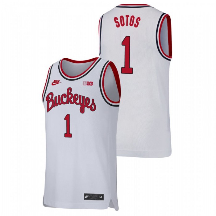 Ohio State Buckeyes Replica Jimmy Sotos College Basketball Jersey White For Men