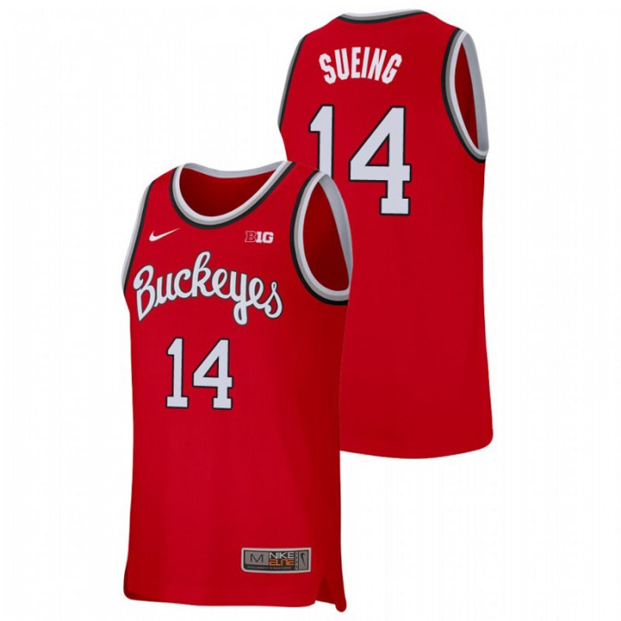 Ohio State Buckeyes Replica Justice Sueing College Basketball Jersey Scarlet For Men