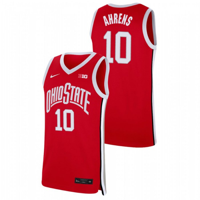 Ohio State Buckeyes Justin Ahrens Replica Basketball Jersey Scarlet For Men