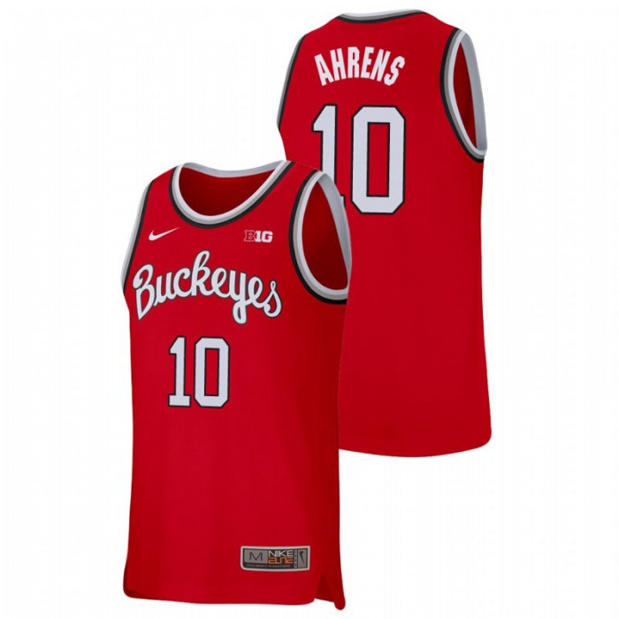 Ohio State Buckeyes Replica Justin Ahrens College Basketball Jersey Scarlet For Men