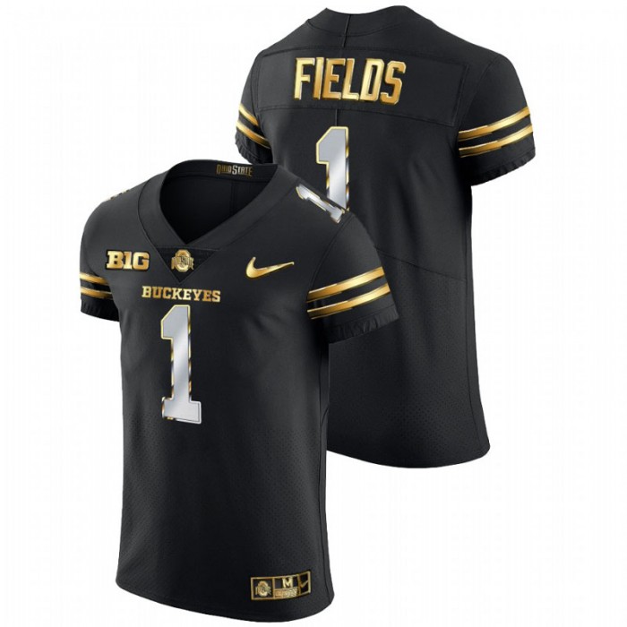 Justin Fields Ohio State Buckeyes Golden Edition Black Authentic Jersey