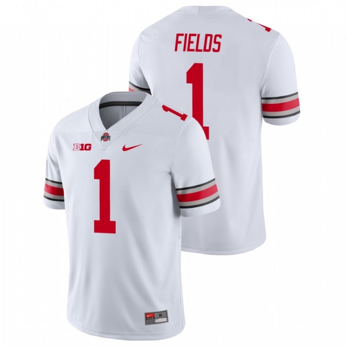 Justin Fields Ohio State Buckeyes College Football White Game Jersey